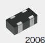 表1　TDK薄膜共模滤波器的产品尺寸与导体形状变化 2006