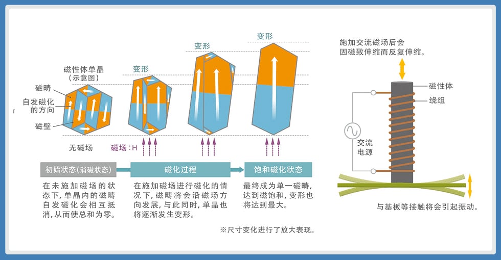 图5：磁性体磁致伸缩（磁应变）作用